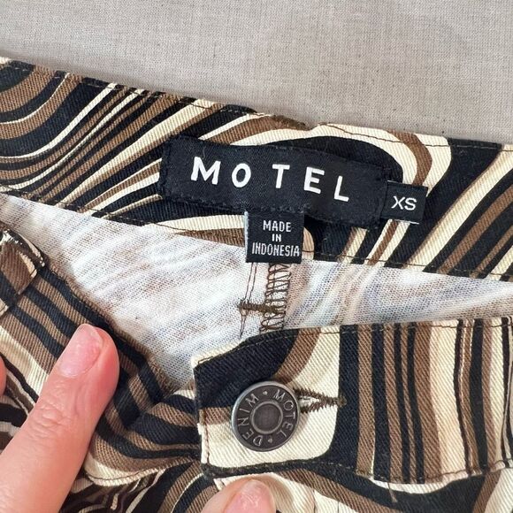 Motel Zoven Multicolor Ripple High Waist Flare Trouser In 70's Size XS - Picture 10 of 12